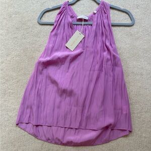 Ramy Brook Pink Pleated Sleeveless Tank Top NWT